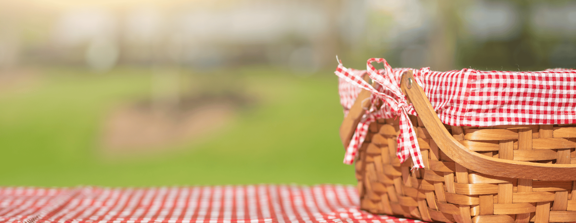 Picnic basket on table